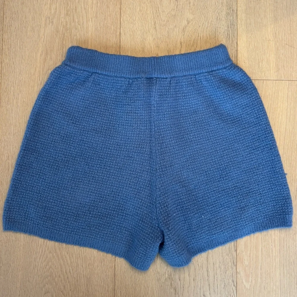 Anthropologie Saturday Sunday Cornflower Blue Waffle Knit Lounge Shorts - Picture 5 of 6